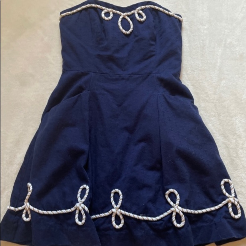 Size 2 Lily Pulitzer Navy Nautical Anchor Dress